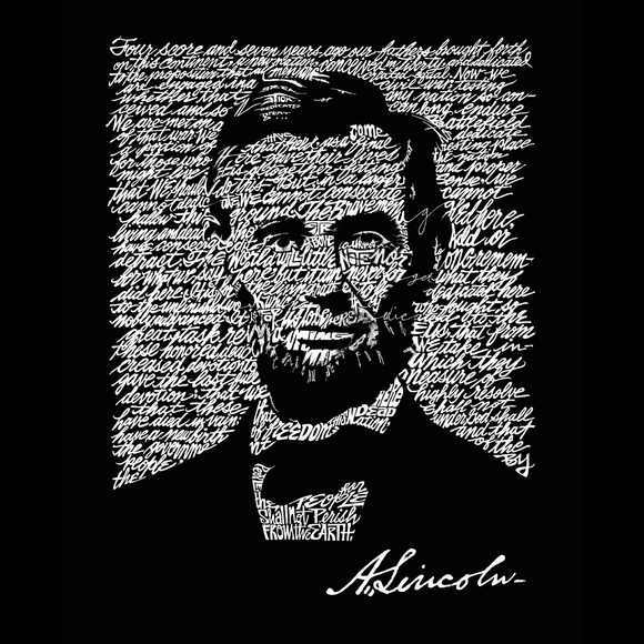 Women's Word Art T-Shirt - ABRAHAM LINCOLN - GETTYSBURG ADDRESS - Picture 2 of 2